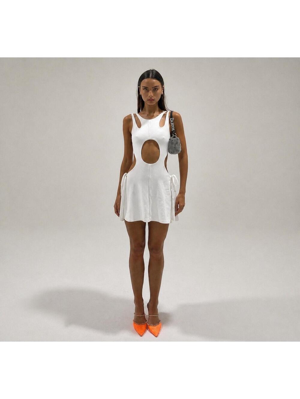 Bye Bambi NWT Women’s‎ Size 8 White Cutout Sexy Mini Dress Rave Clubbing